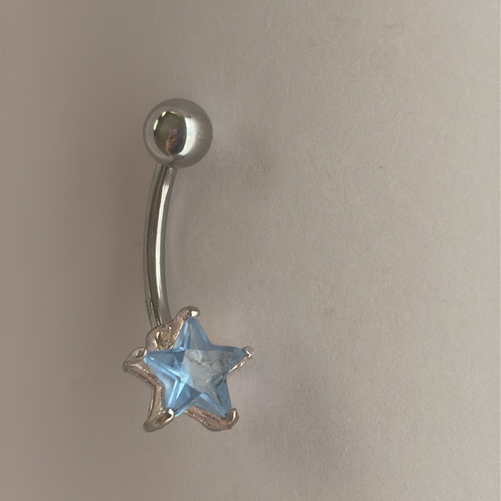 Brand New Claire’s Blue Star Belly Ring Surgical Steel